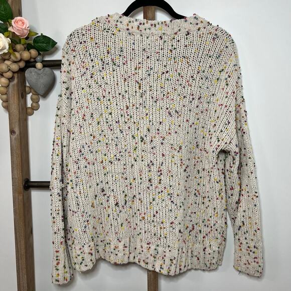 Seven 7 Chunky Popcorn Confetti Rainbow Color Long Sleeve Sweater Size Small - Picture 5 of 7